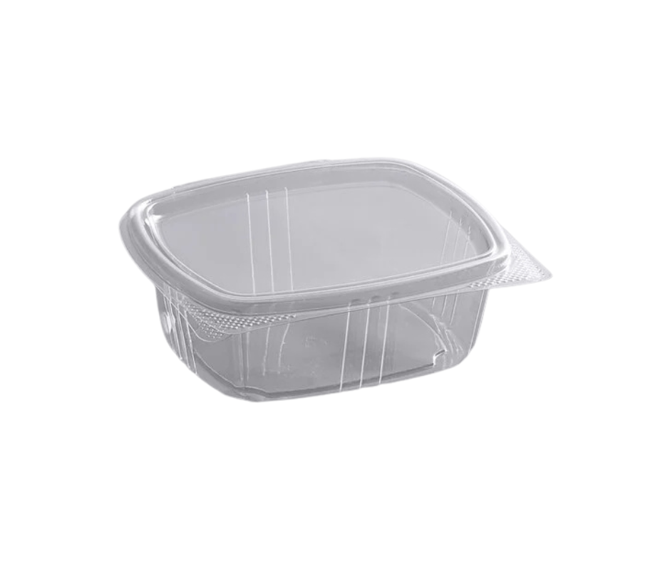 Clear Recycled PET Hinged Deli Container - 200/Case