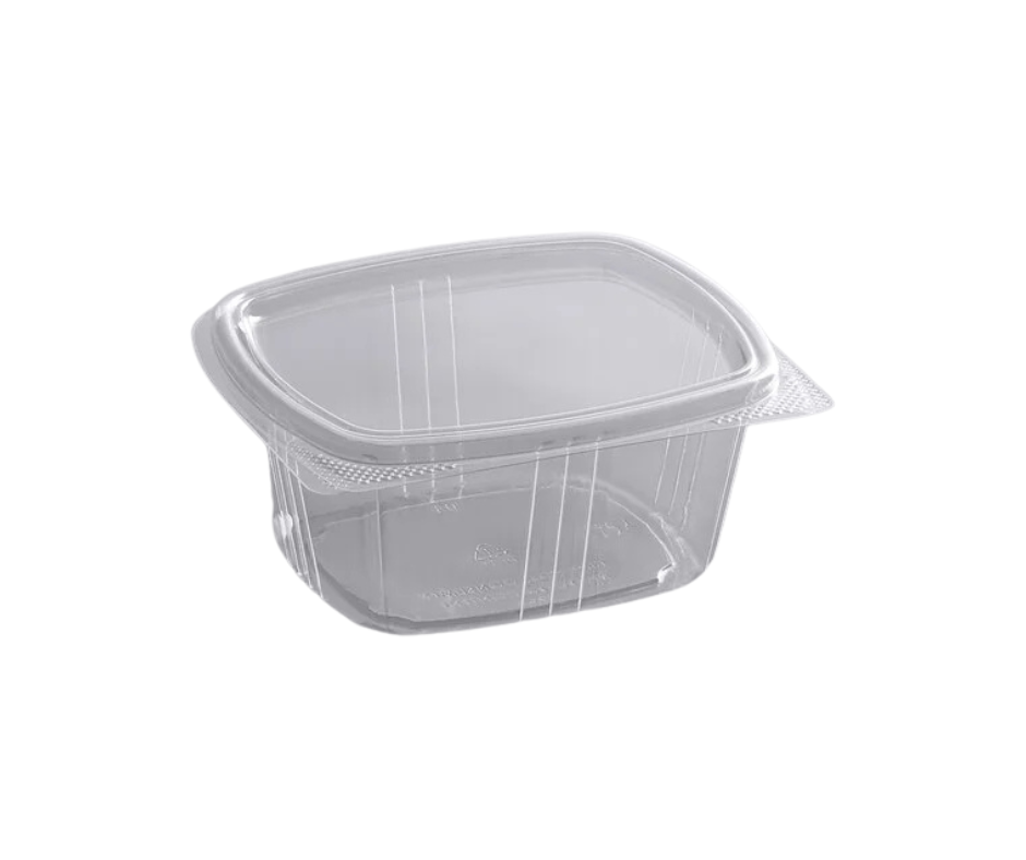 Clear Recycled PET Hinged Deli Container - 200/Case