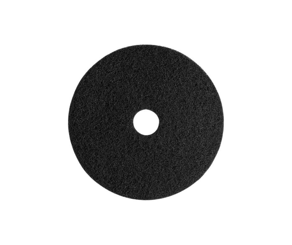 Lavex Basics 17" Black Stripping Floor Machine Pad - 5/Case