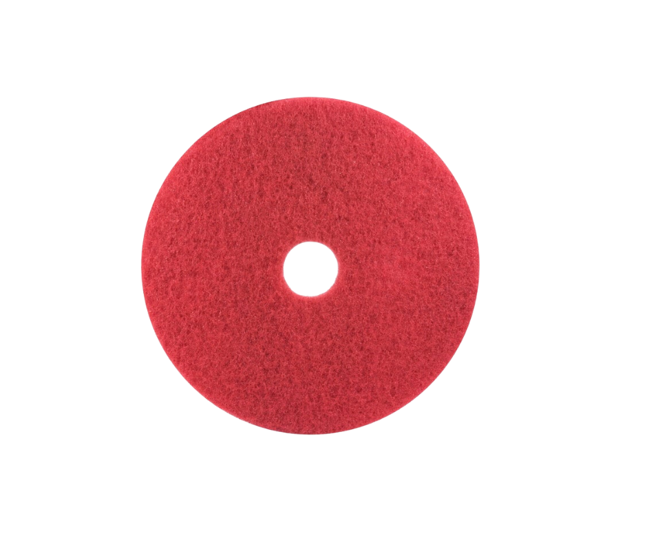 17" Red Buffing Floor Machine Pad (1)