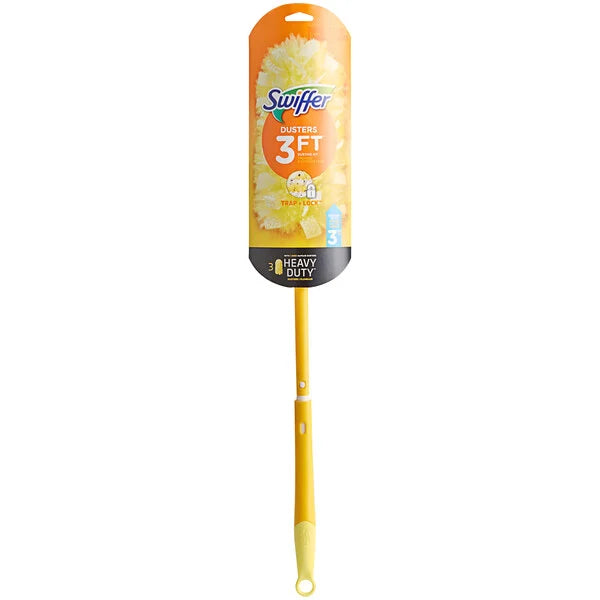 Swiffer Duster Heavy Duty 3 ft Extendable Handle Starter Kit with 3 Refills