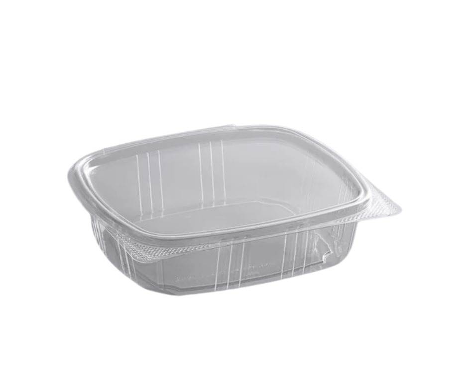 Clear Recycled PET Hinged Deli Container - 200/Case
