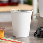 8 oz tall white poly paper hot cup 50 packs