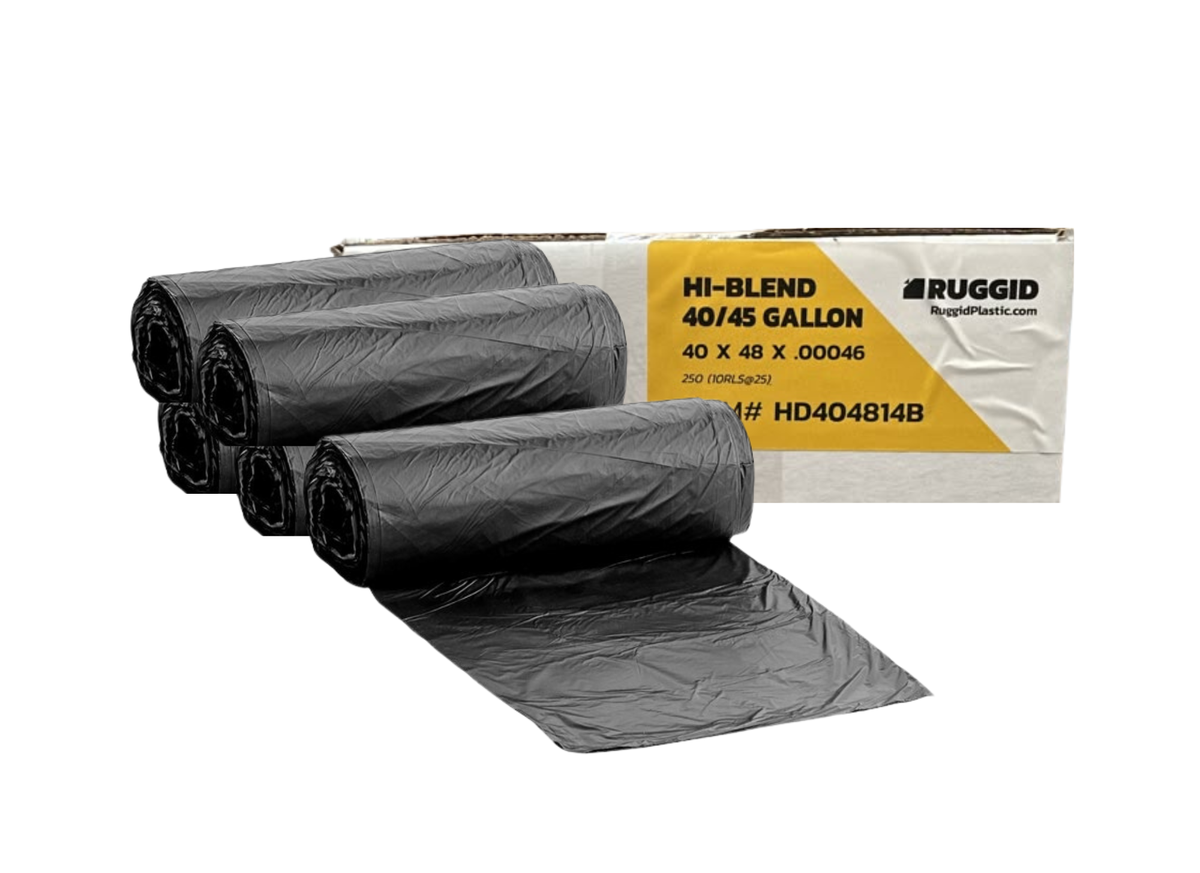 40x48 Janitorial Black Can Liner / Trash Bag 45 Gal  - 250/Case