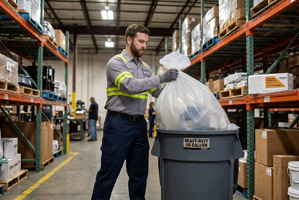43x48 Clear Janitorial Can Liner /56 Gal Trash Bag - 200/Case