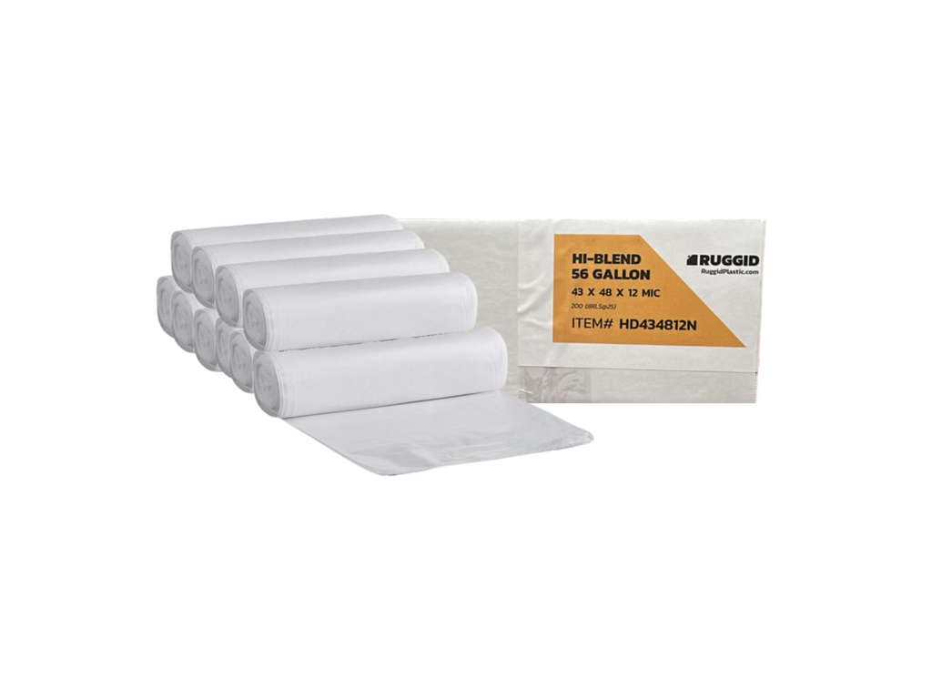 43x48 Clear Janitorial Can Liner /56 Gal Trash Bag - 200/Case
