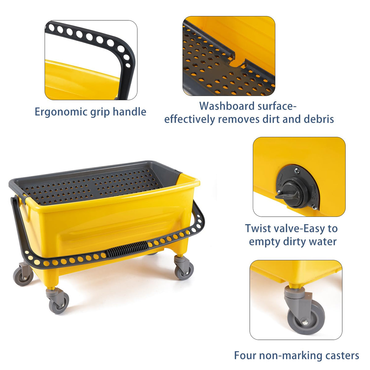44 Qt. No-Touch Microfiber Mop Bucket