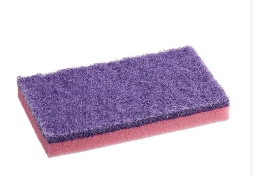 6 pack pink/ purple sponge medium duty scouring combo