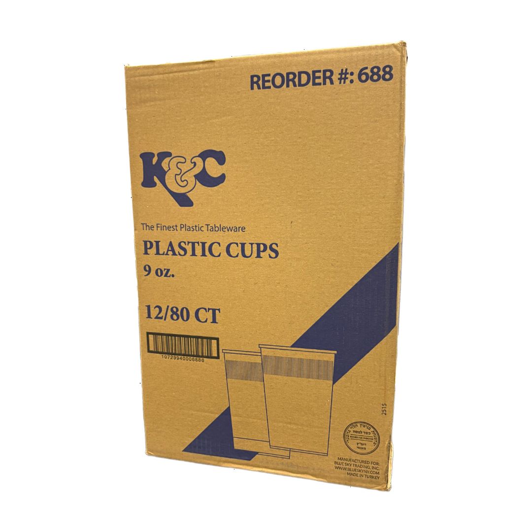 9oz. Plastic cups 80/pack 12/case