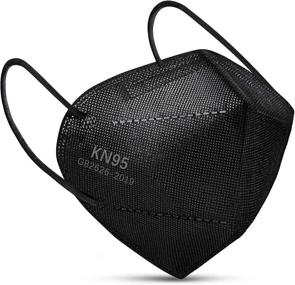 50Pcs Black KN95 Protective 5 Layer Face Mask BFE 95% Disposable Respirator