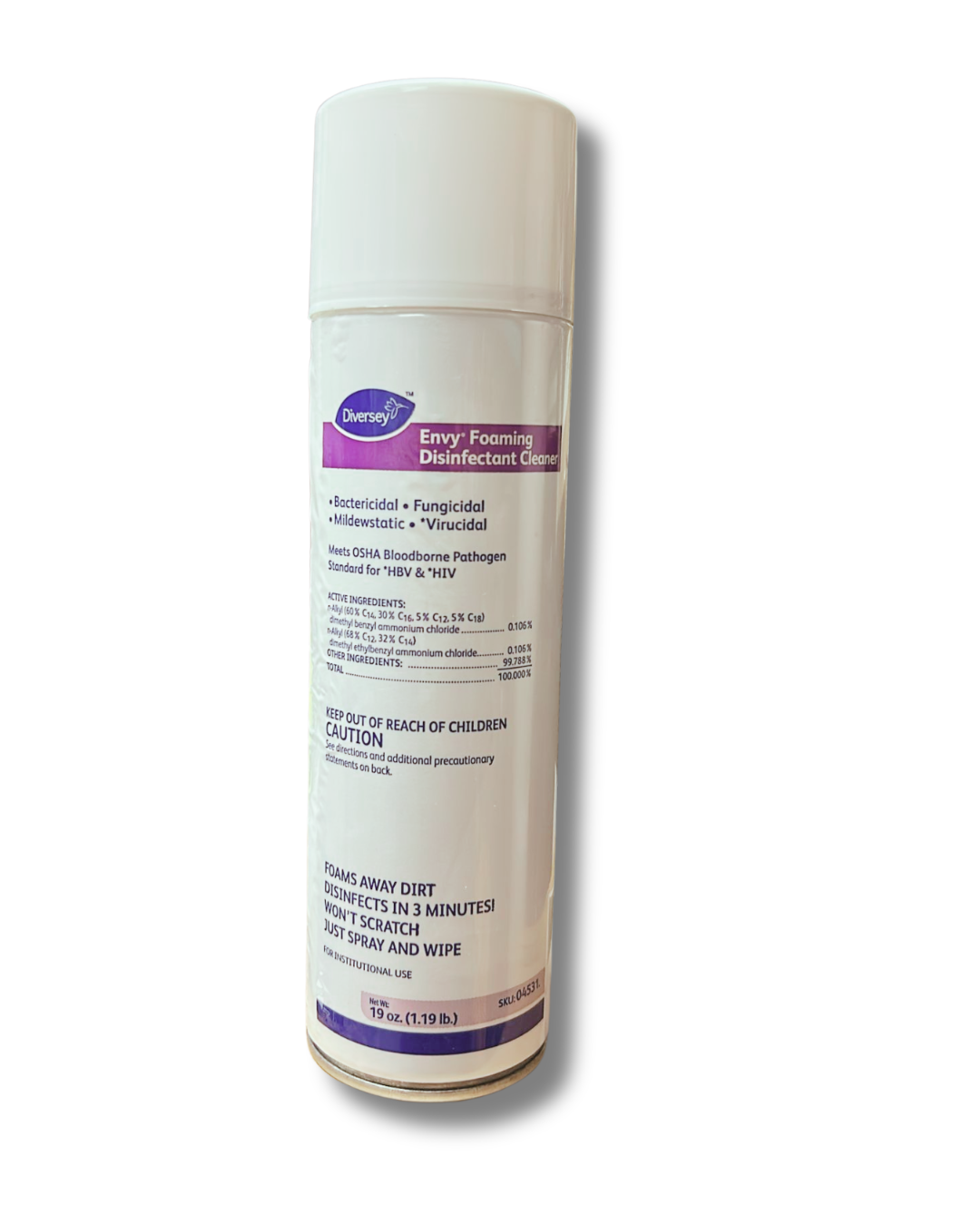 Diversey Foaming Disinfectant Cleaner Lemon Scent 19 oz. Aerosol Can