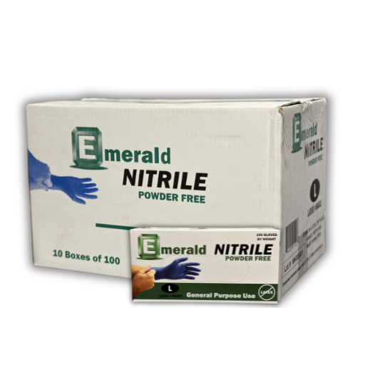 Emerald General Purpose Blue Large Nitrile Gloves