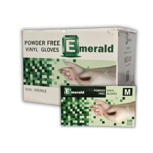 Emerald Shannon Powder-Free Medium Vinyl Gloves – 4 Mil