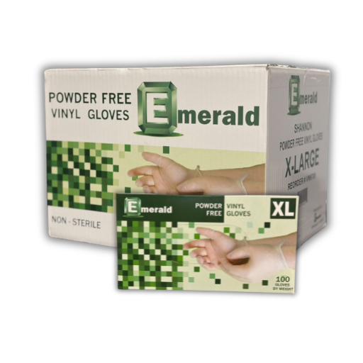 Emerald Shannon Powder-Free X-Large Vinyl Gloves – 4 Mil