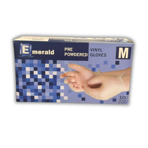 Emerald Shannon Pre-Powdered Medium Vinyl Gloves