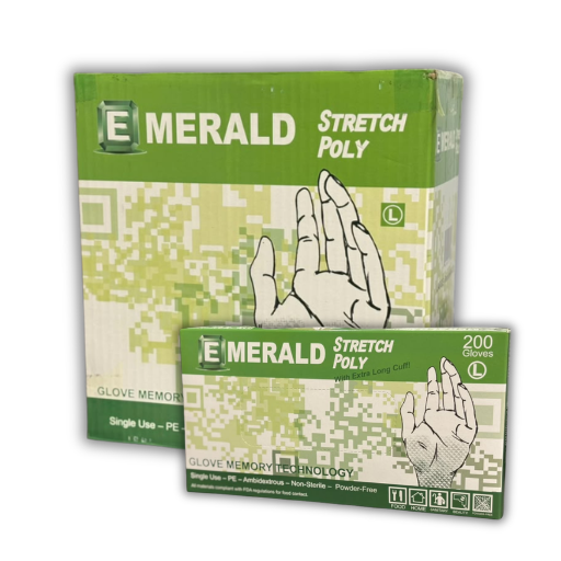 Emerald Stretch Poly Large Gloves
