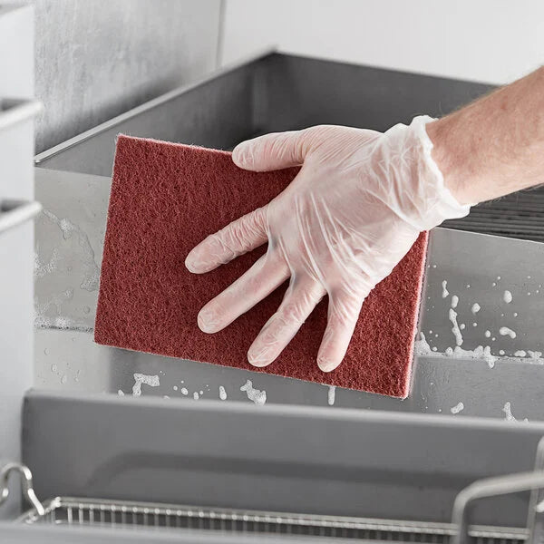 Extra Heavy-Duty Maroon Scouring Pad - 1/Pack  9X6