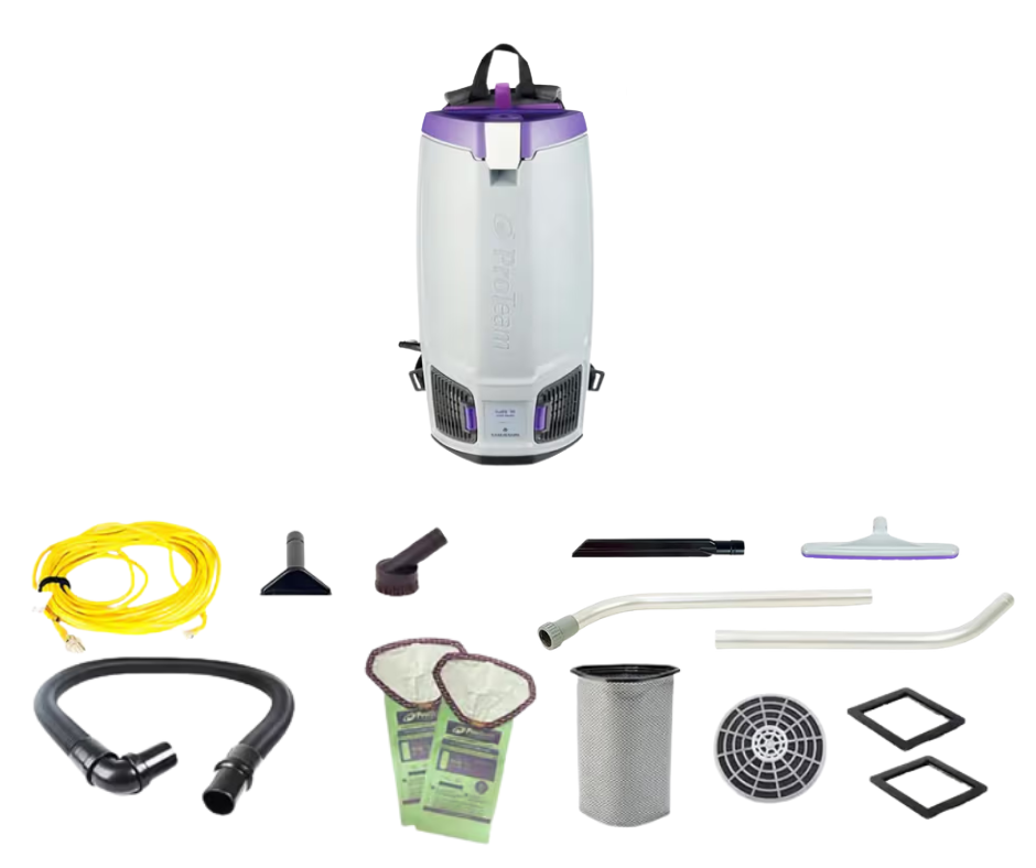 GoFit 10 Backpack Vacuum 10 QT With 50FT Cord, Xover Multi-Surface Two-Piece Wand Tool Kit 1/Each