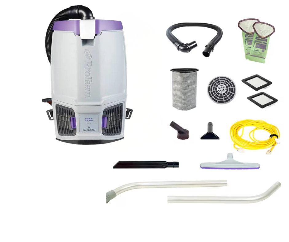 GoFit 6 Backpack Vacuum 6 QT With Xover Multi-Surface Two-Piece Wand Tool Kit 1/Each