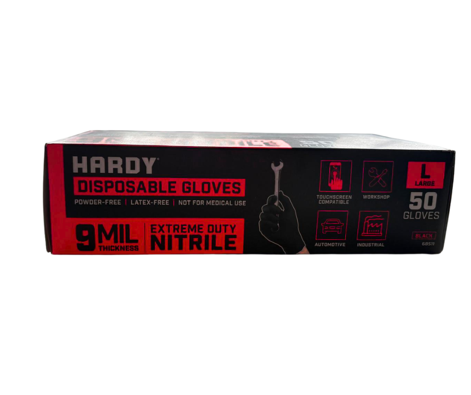 HARDY 9 mil Nitrile Powder-Free Gloves L
