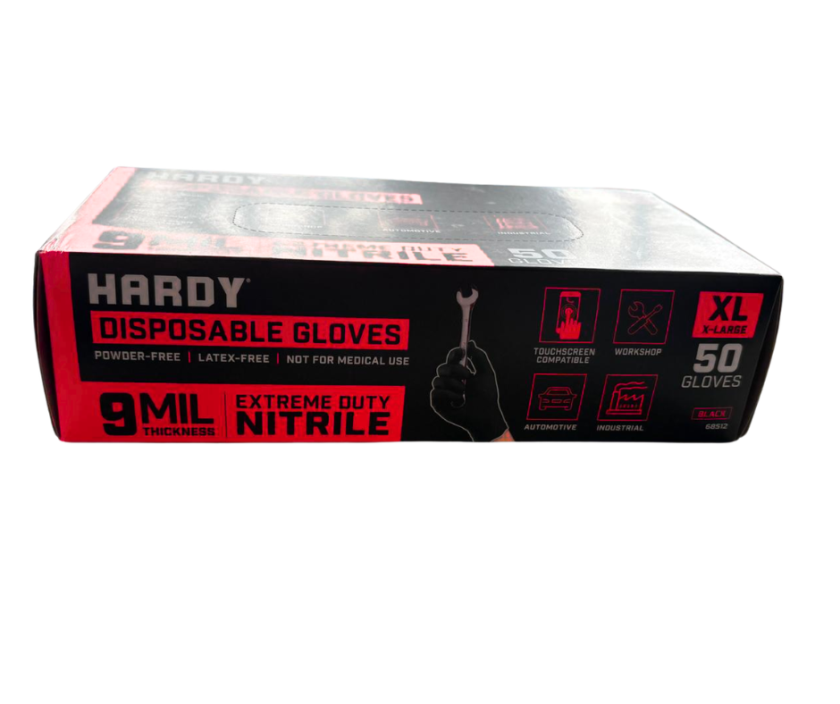 HARDY 9 mil Nitrile Powder-Free Gloves, X-Large
