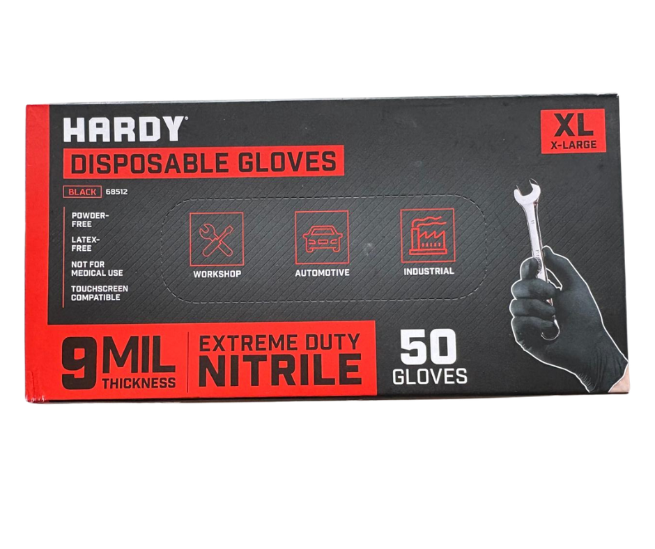 HARDY 9 mil Nitrile Powder-Free Gloves, X-Large