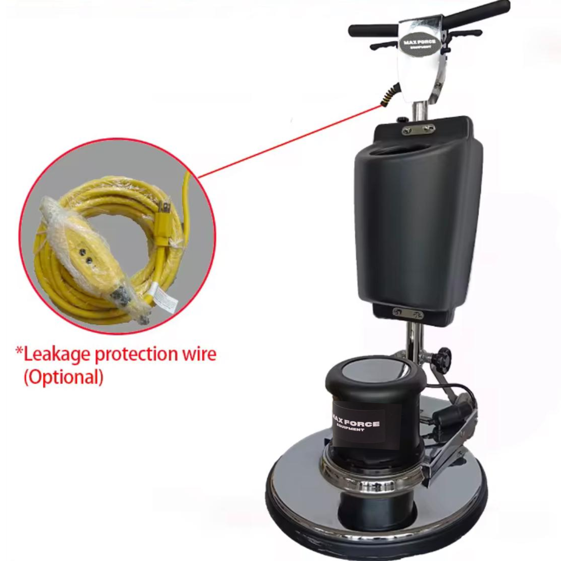MaxForce 17" Single Speed Rotary Floor Machine with 2 Gallon Solution Tank - 175 RPM