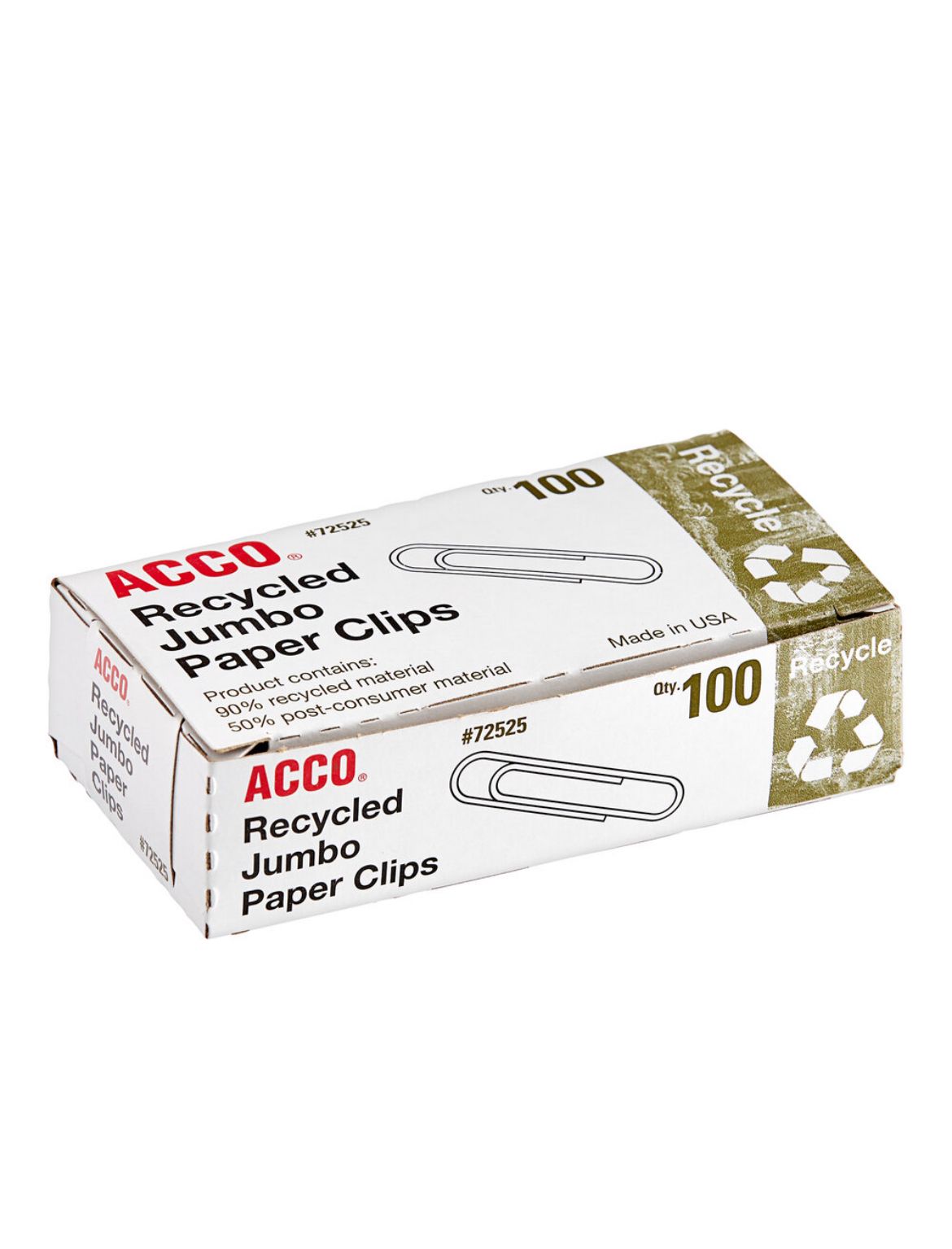 Silver Smooth Finish 100 Count Paper Clips - 10/Box