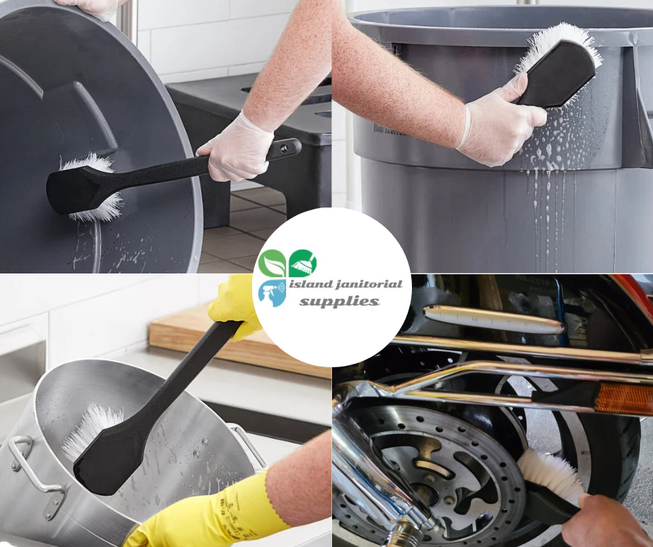 8 Black Nylon Utility  Pot Scrub Brush