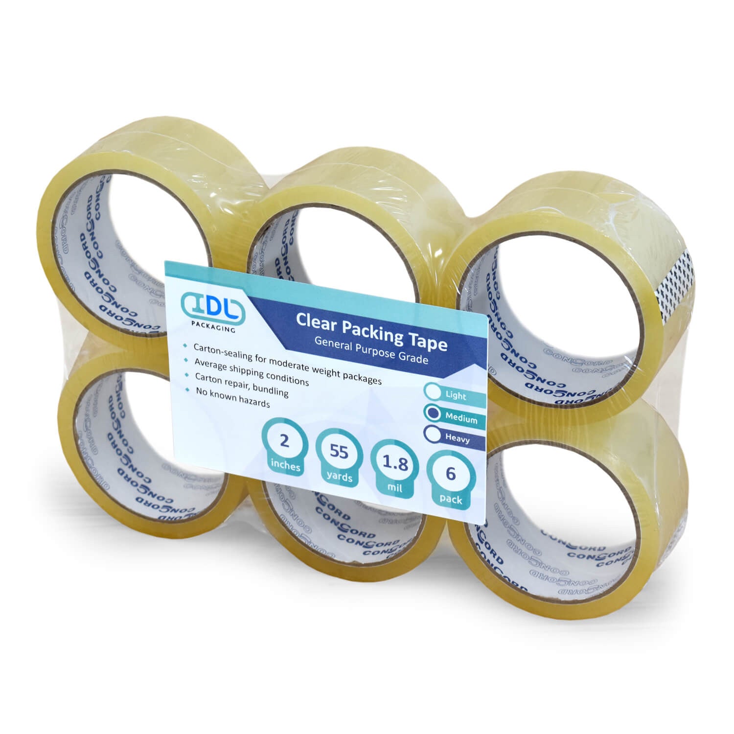 PACKING TAPE 2" 1.8 MILS 55 yards 6PACK