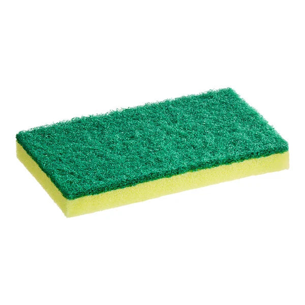 6" x 3  Yellow Sponge Duty Scouring Pad  6PK