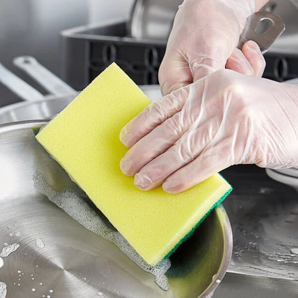 6" x 3  Yellow Sponge Duty Scouring Pad  6PK