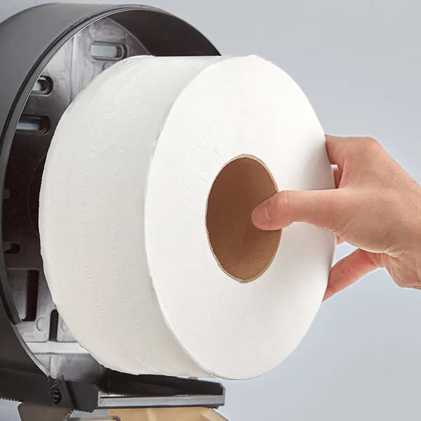 2 Ply Jumbo Toilet Paper Roll With 9 Diameter White Large Janitorial 12 Case