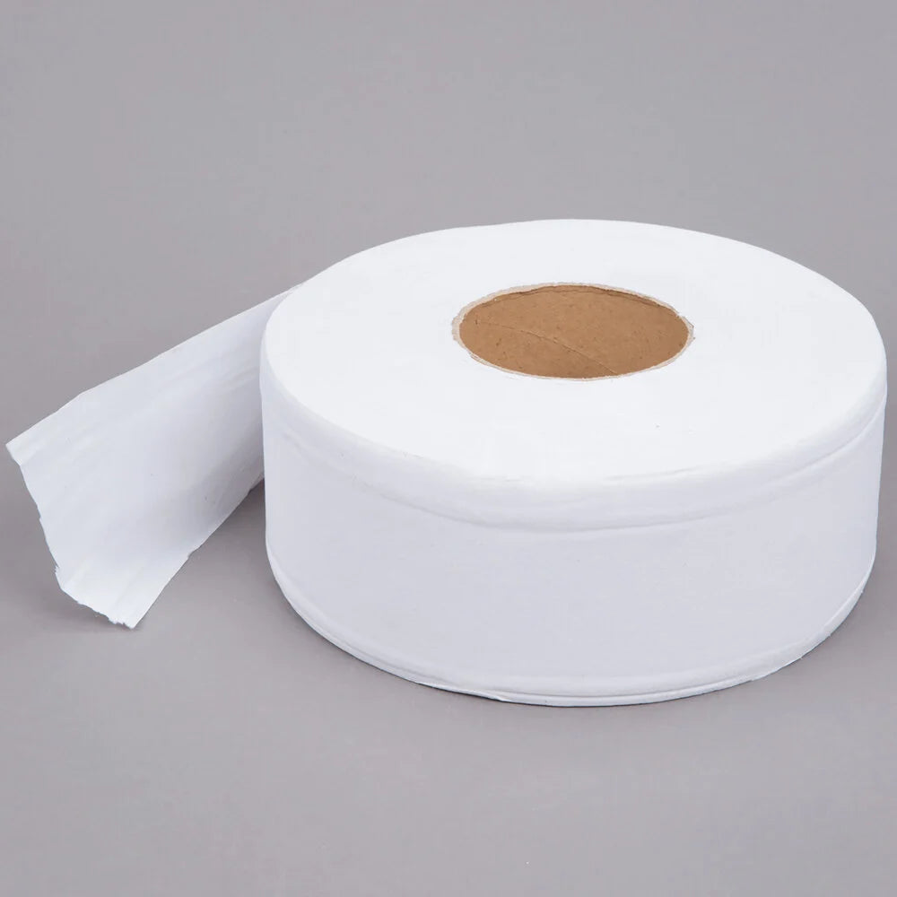 2 Ply Jumbo Toilet Paper Roll With 9 Diameter White Large Janitorial 12 Case