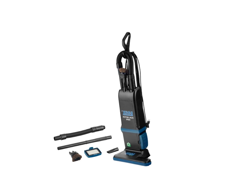 15" Dual Motor Upright Bagged Vacuum Cleaner with HEPA Filtration