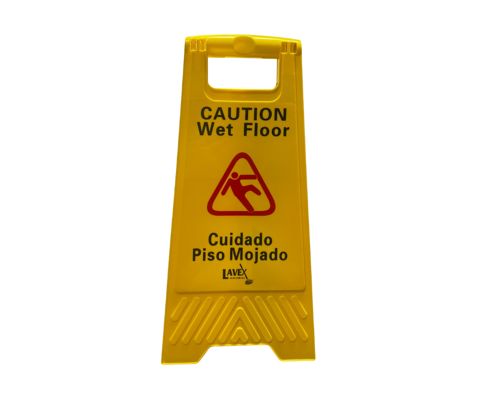 Yellow Wet Floor  Sign  25" BiLingual
