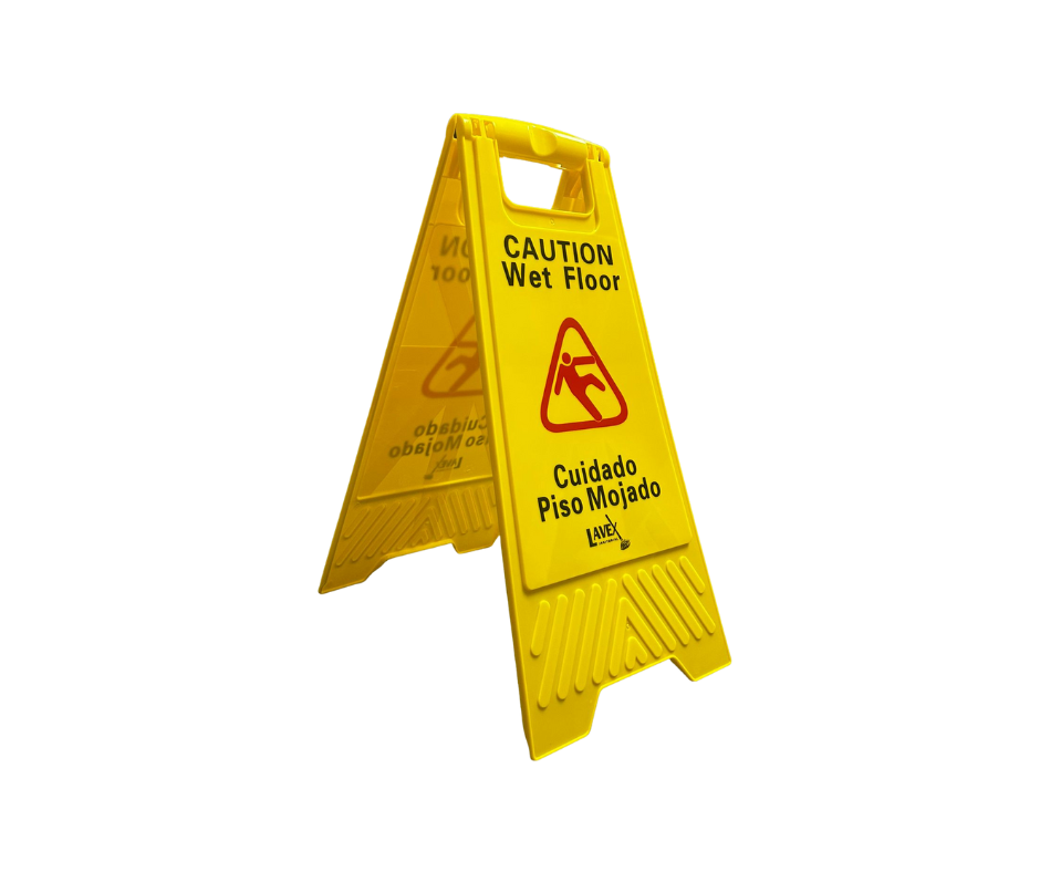 Yellow Wet Floor  Sign  25" BiLingual