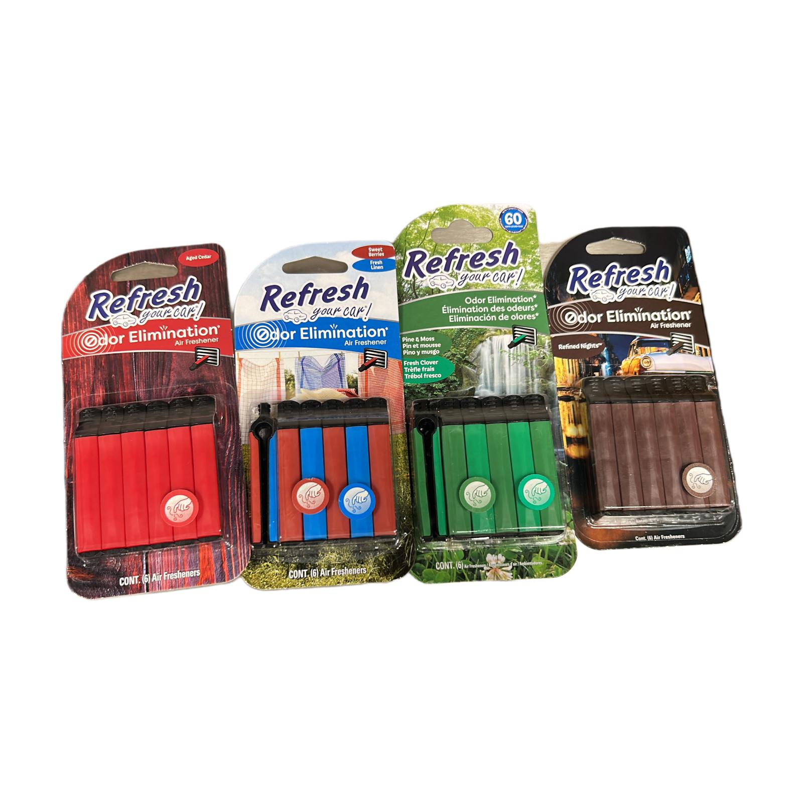 Refresh Your Car! Car Air Freshener Vent Sticks 6-count,