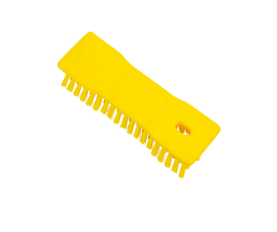 8" Yellow Handheld Comfort Grip Scrub Brush