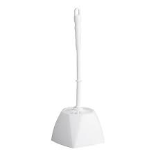 white 14" toilet brush with caddy
