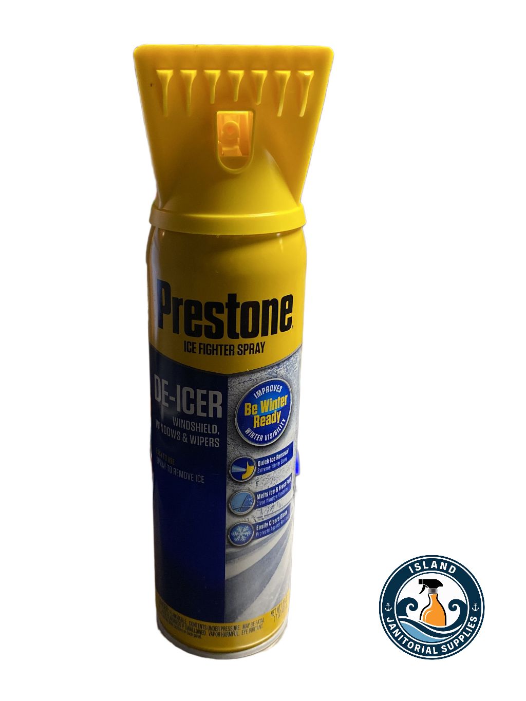 1 Pack-PRESTONE Windshield De-Icer-Spray Canister (17 oz.) Built In Ice Scraper