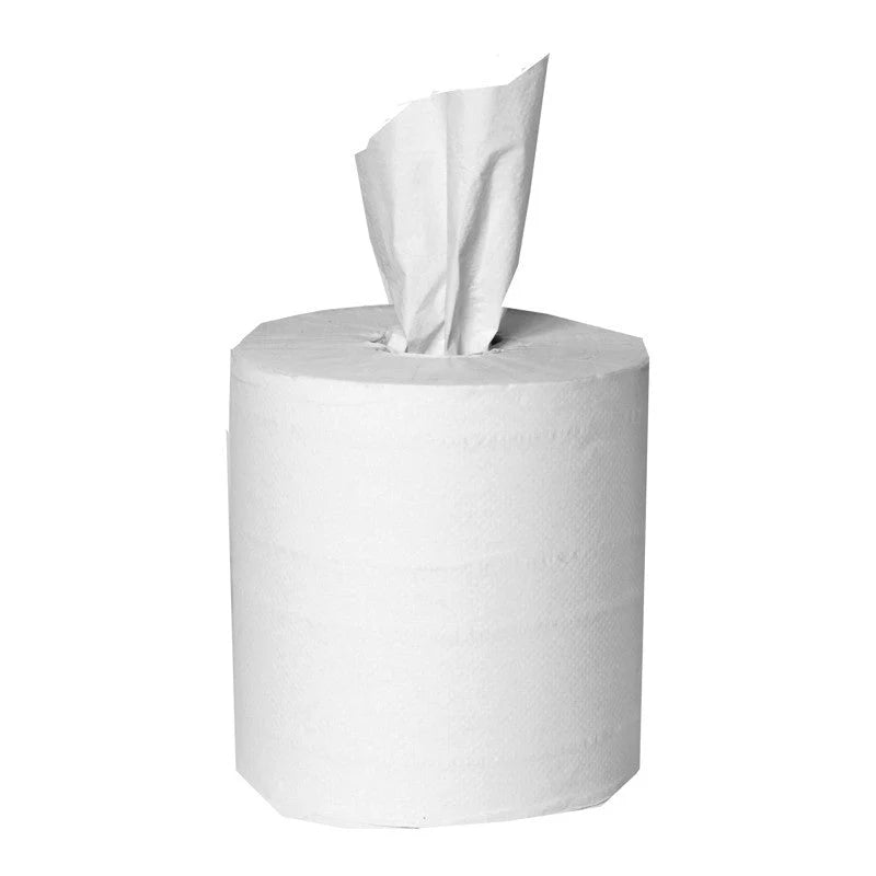 2-Ply White Center Pull Economy Paper Towel Roll, 500 Sheets / Roll - 6/Case