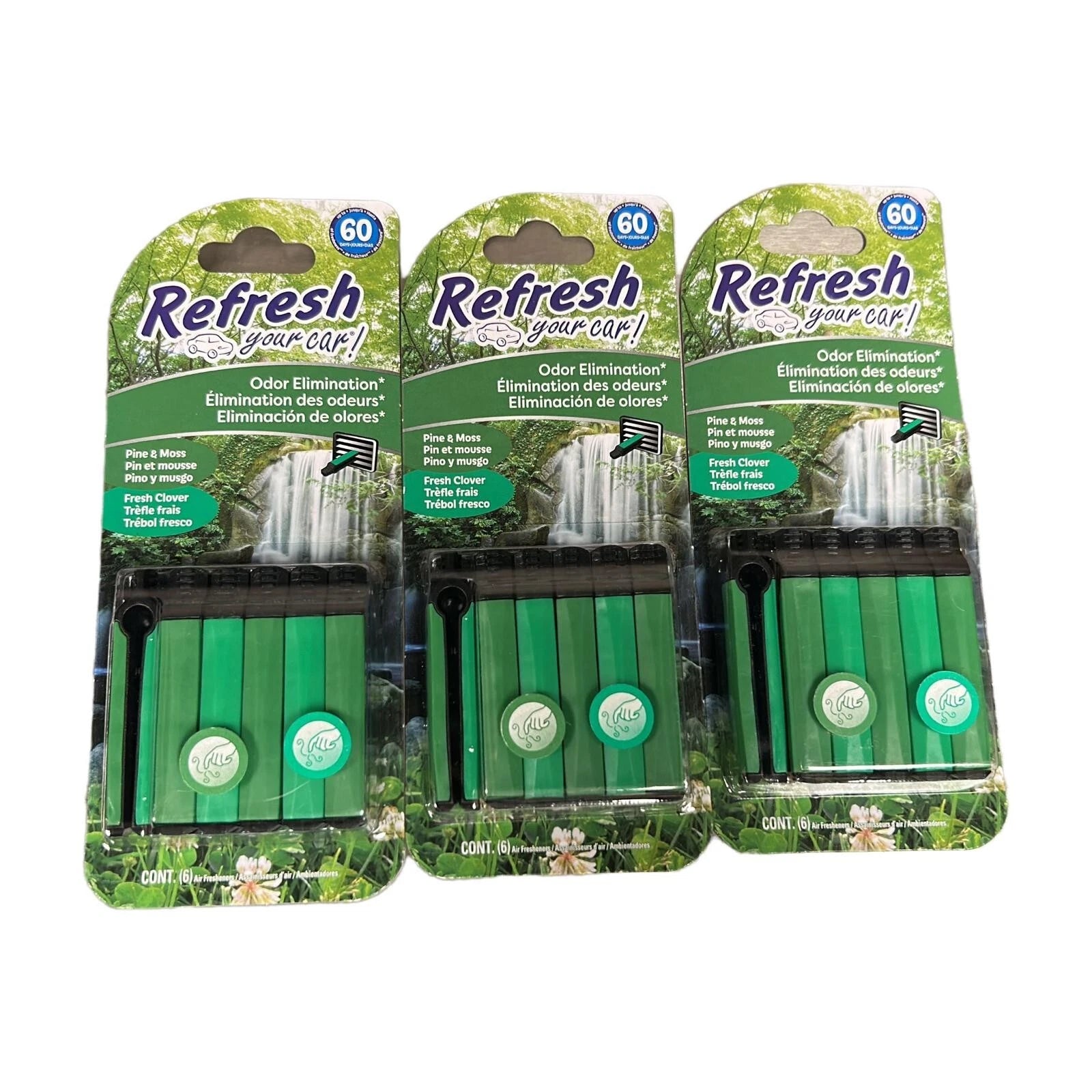 Refresh Your Car! Car Air Freshener Vent Sticks 6-count, 3/ Pack