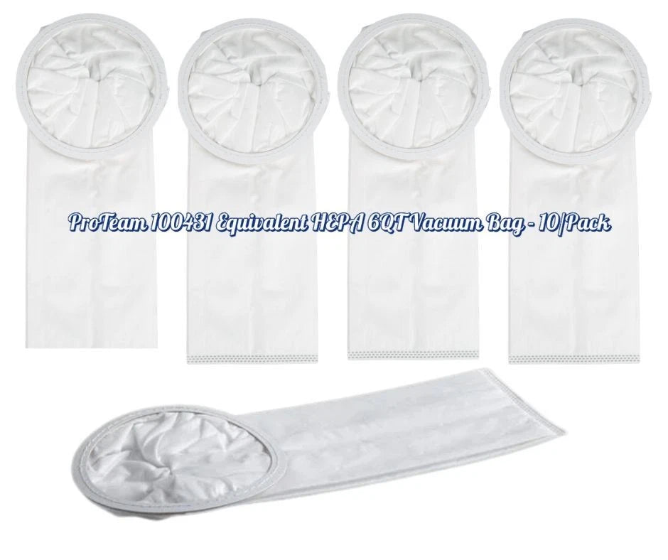 ProTeam 100431 Equivalent HEPA 6qt Vacuum Bag - 10/Pack