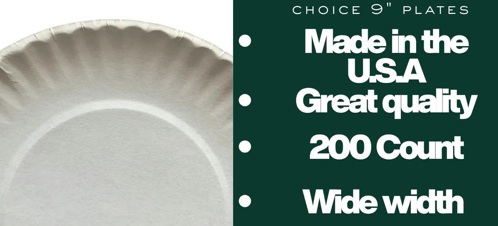Choice Disposable Paper Plates, Plain, 9 in, 200 Count