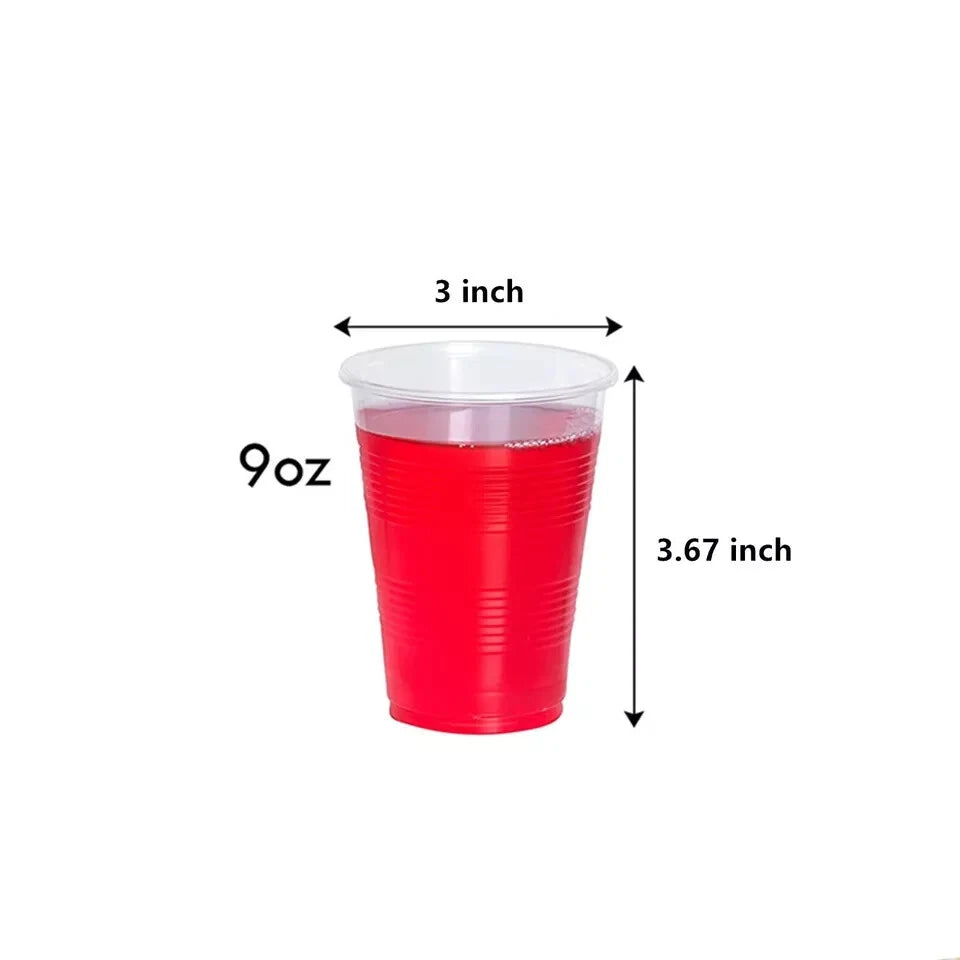 80 Pack 9 oz Disposable Clear Plastic Drinking Cups For Events, Party, Picnic