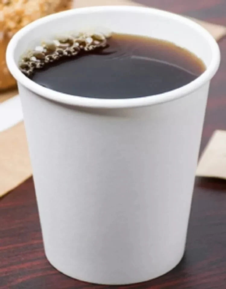 8 oz Paper White Coffee Cups for Hot & Cold Drinks Disposable Hot Beverage 50pcs