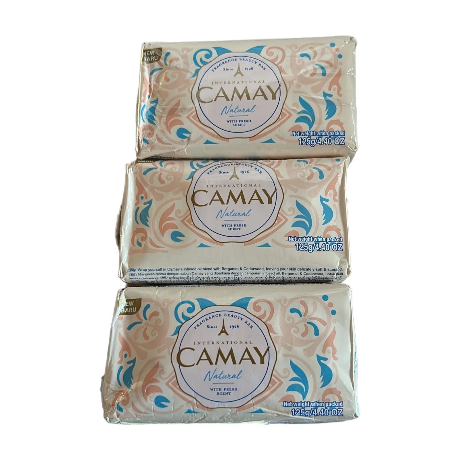 International Camay Natural Fresh Scent Soap, (Pack of 3)