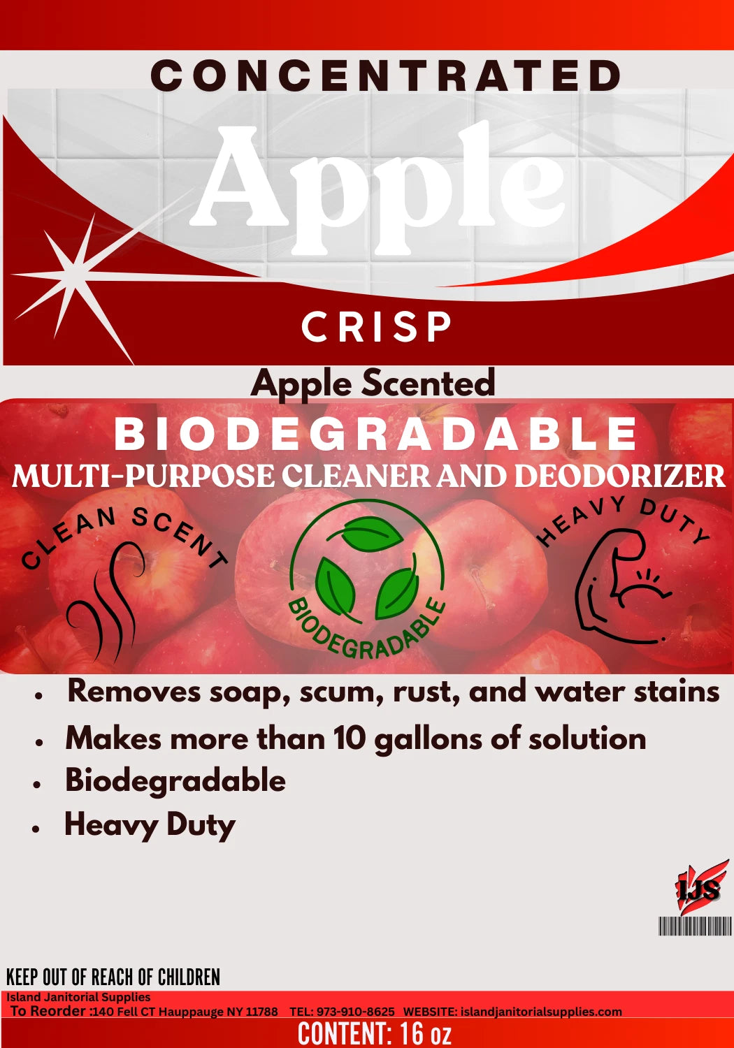 All-Purpose Cleaner Concentrate, Apple, 16oz, 20X Strength