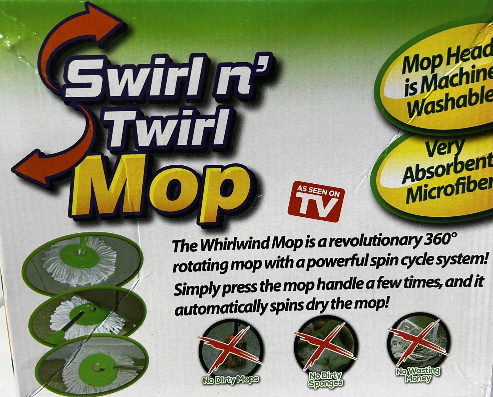 Spin Mop And Bucket With Wringer Set, 360 Swirl N Twirl Mop